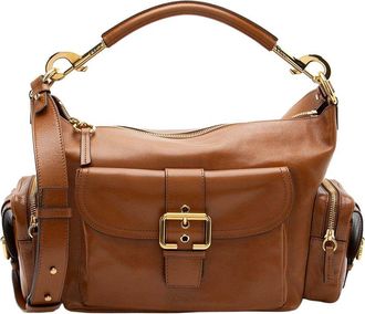 Chlo&eacute; Brown Leather Shiny Medium Camera Bag (Authentic Pre-Loved)
