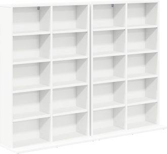 vidaXL Cabinet Para Cds 2 Uds. Blanco 65 X 23,5 X 97,5 Cm Vidaxl