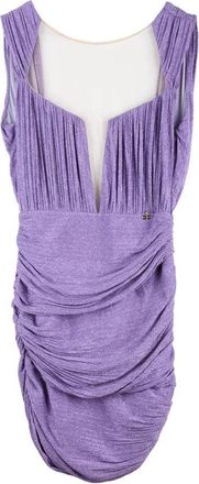 Elisabetta Franchi Lam&eacute; Mini Dress - Purple