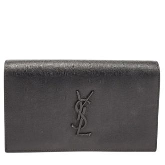 Saint Laurent Pre-owned Clutches, female, Black, Size: ONE SIZE Pre-owned Leather clutches