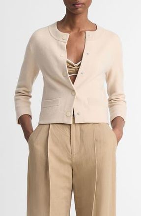 Vince Shrunken Wool & Cashmere Snap Cardigan in Beach at Nordstrom Rack, Size X-Large