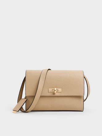 Charles & Keith Chance Turn-Lock Crossbody Bag