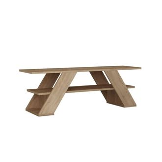 Calicosy Mueble de TV 3 estantes L120 cm - Efecto Roble