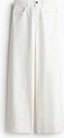 H&M Wide High Jeans - White