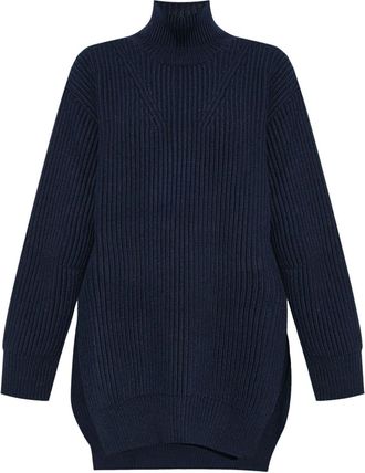 Jil Sander chunky-ribbed wool jumper - women - Wool - 32 - Blue