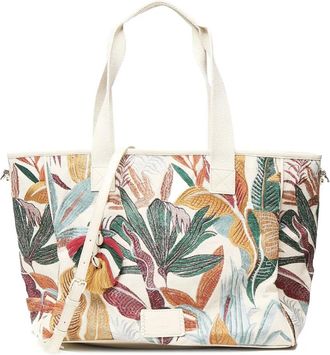 V° 73 Borsa tote Clarissa con ricamo - Toni neutri