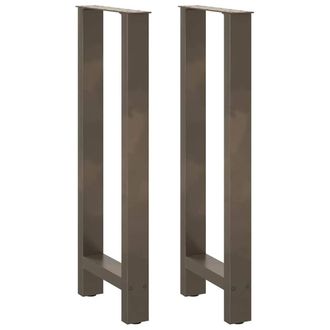 Berkfield Home Coffee Table Legs Natural Steel 2 pcs 50x(100-101) cm Steel in Grey