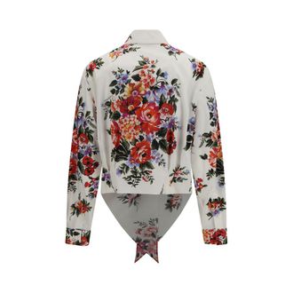 Dolce & Gabbana Womens Multicolor Cotton Pattern Shirt