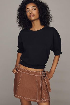 Maeve Short-Sleeve Bubble Sweatshirt