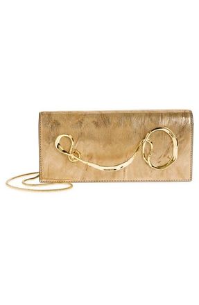 Alexis Bittar Twist Handle Leather Clutch in Antique Gold at Nordstrom