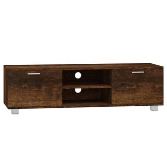 Berkfield Home TV Cabinet Smoked Oak 140x40.5x35 cm Engineered Wood in Brown