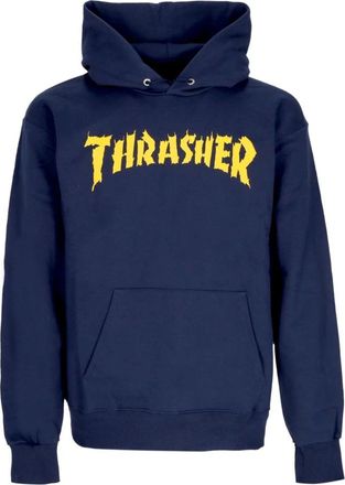 Thrasher Navy Hoodie met Kangoeroezak - Heren - Hoodies - Blauw - S - Katoen - Hoodies & sweatvesten