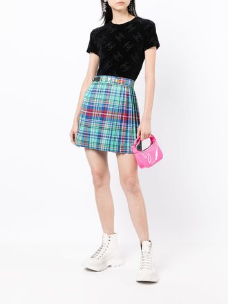 【超希少】CHANEL シャネル ヴィンテージ ベロア シャツ 黒 サイズ40 Chanel * Spring 1996 Velvet CC-print T-shirt dress #40