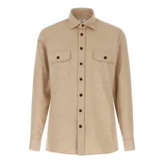 Borriello Heren, Overhemden, Beige, Maat: 2XL Flanel