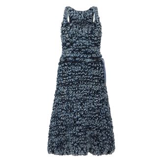 Diesel Midi Jurk in Geplooid Denim - Dames - Casual kleedjes - Blauw - S - Denim - Kleedjes