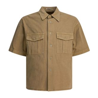 Auralee Overhemden, Heren, Beige, 2Xl, Katoen, Relaxed Fit Beige Overhemd