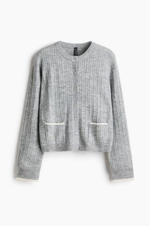 H&M Cable-knit Cardigan in Gray Melange at Nordstrom, Size Xx-Small