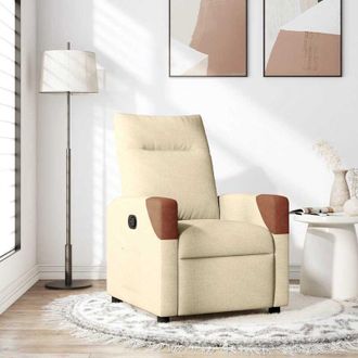 vidaXL Vidaxl - Sill&oacute;n Reclinable De Tela Crema