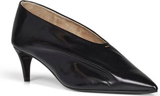 Khaite Womens Pumps Miriam Glazed Black Leather Other Fibres High Heel Shoes