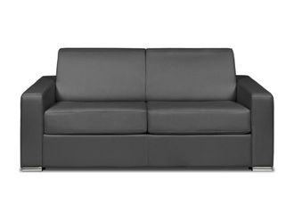 VENTE-UNIQUE.COM Sof&aacute; cama 100% piel 3 plazas gris 194x223cm