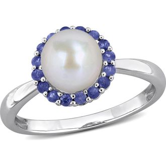 Delmar Semiprecious Stone & Cultured Pearl Ring in Blue at Nordstrom Rack, Size 7