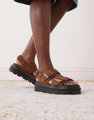 Dr. Martens Dr. Martens - ZebZag - Sandali in nabuk martellato marrone