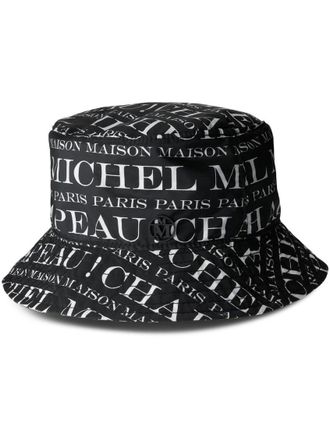Maison Michel Black Jason Logo Bucket Hat