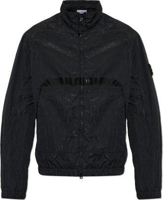 Stone Island Jassen, Heren, Zwart, XL, Jas met logopatch