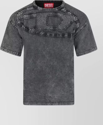 Diesel crew neck t shirt distressed detail