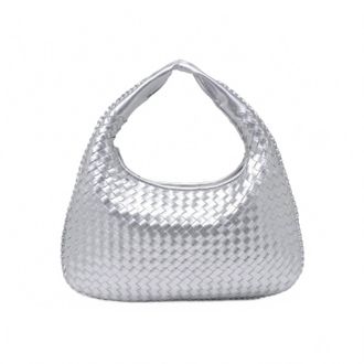Urban Expression Womens Adela Woven Hobo Bag In Silver
