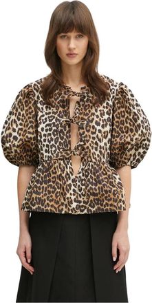 Ganni Donna, Camicette, Marrone, XS, new