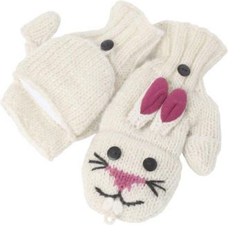 Nirvanna Designs Bunny Cover Mittens in White at Nordstrom