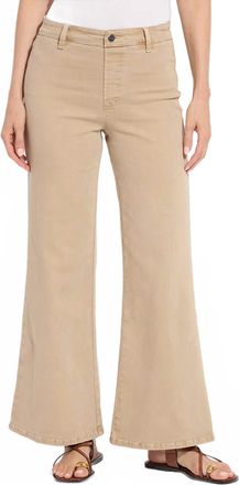 Lyss&eacute; Iris Wide Leg Everyday Denim Pants In Asutex Desert Khaki