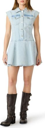 Steve Madden Liya Flare Denim Minidress in Sulphur Spring at Nordstrom, Size 14