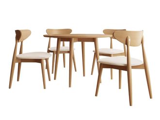 Mirjan24 Conjunto De Mesas Y Sillas Para Comedor Racine 124, Magic Velvet 2250 + Marr&oacute;n, 76x0x0cm, Di&aacute;metro: 100, N&uacute;mero De Asientos: 4, Estilo: Contemporary