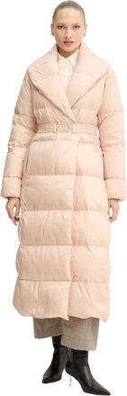 Twinset Gevoerd Jas met Riem - Dames - Mantels - Beige - Maat: M Polyamide