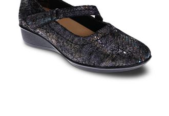 Revere Comfort Shoes Womens Bonn Mary-Jane Shoes - Medium Width In Black Metallic Python
