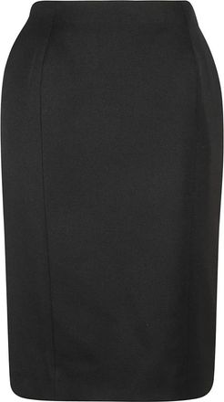 Balenciaga Zandloper Zwart Midi Rok - Dames - Korte rokken - Zwart - S - Wol - Rokken