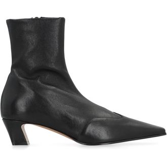 Khaite Nevada Leather Ankle Boots - female - Khaite - Heeled Boots - Black - 4 UK - Shoes