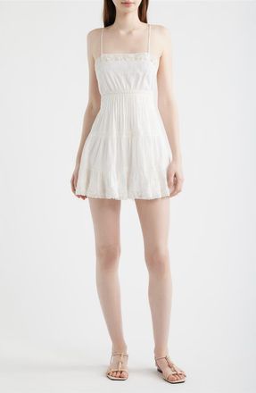 LoveShackFancy Zuri Lace Tiered Minidress in White at Nordstrom, Size 00