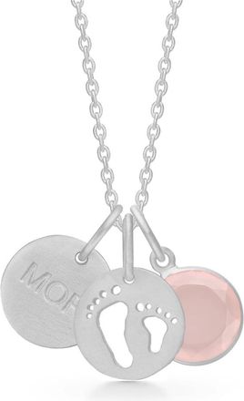 Frk. Lisberg Accessoires, Dames, Grijs, M, Symbolische Zilveren Ketting met 3 Hangers