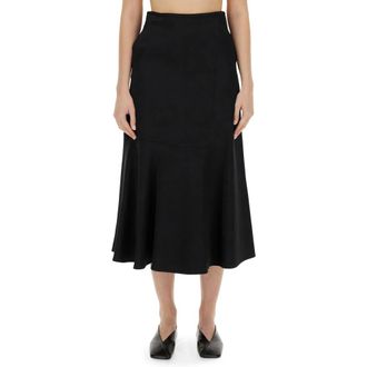 Jil Sander Midi Skirts, female, Black, Size: XS Gonna