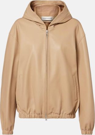 Nour Hammour Leo leather zip-up hoodie