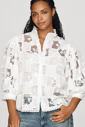 English Factory Cutwork Buttondown Shirt