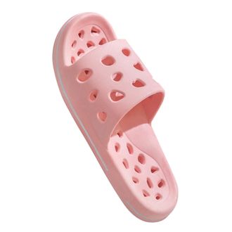 Generic Bathing Slippers Womens Swimming Pool with Holes Quick-Drying Flip Flops Non-Slip Cloud Shoes Women Men Bath Mules Soft Beach Shoes Ergonomic, pink, 8