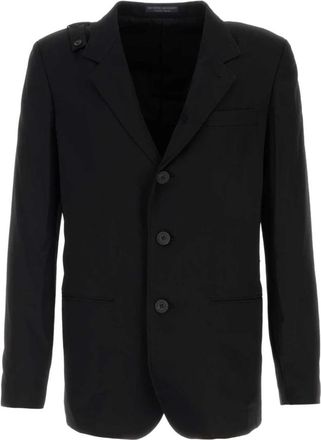 Yohji Yamamoto Wool Blazer - Heren - Business blazers - Zwart - L - Wol - Kostuums