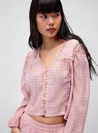 Twik Womens Checkered babydoll shirt