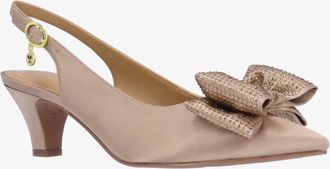 J. Rene&eacute; Womens Weslee Satin Pump Heels In Beige