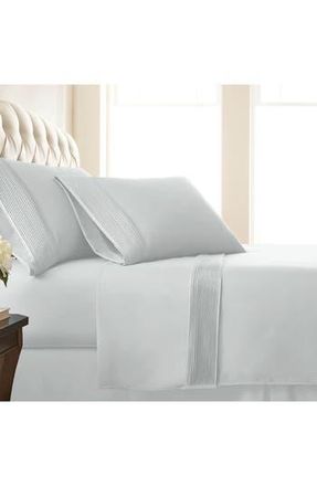 Southshore Fine Linens Premium Collection Pleated Extra Deep Pocket Sheet Set in Bright White at Nordstrom Rack, Size California King