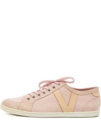 Louis Vuitton Su&egrave;de canvas sneakers - Roze